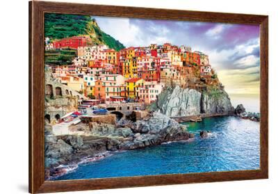 Cinque Terre Manarola Italy Landscape Photo Sicily Almafi Coast Poster 36x24